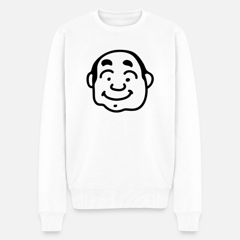 Netter Mann - Opa - Line - Männer Premium Bio Pullover - Weiß