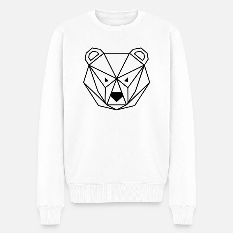 Bear outline - Männer Premium Bio Pullover - Weiß