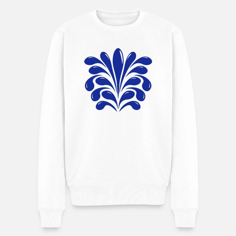 Spritzer / Fontäne - Männer Premium Bio Pullover - Weiß
