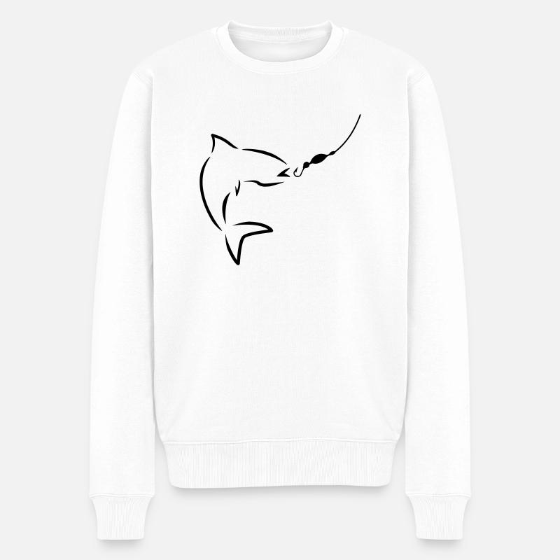 Fishing - Männer Premium Bio Pullover - Weiß