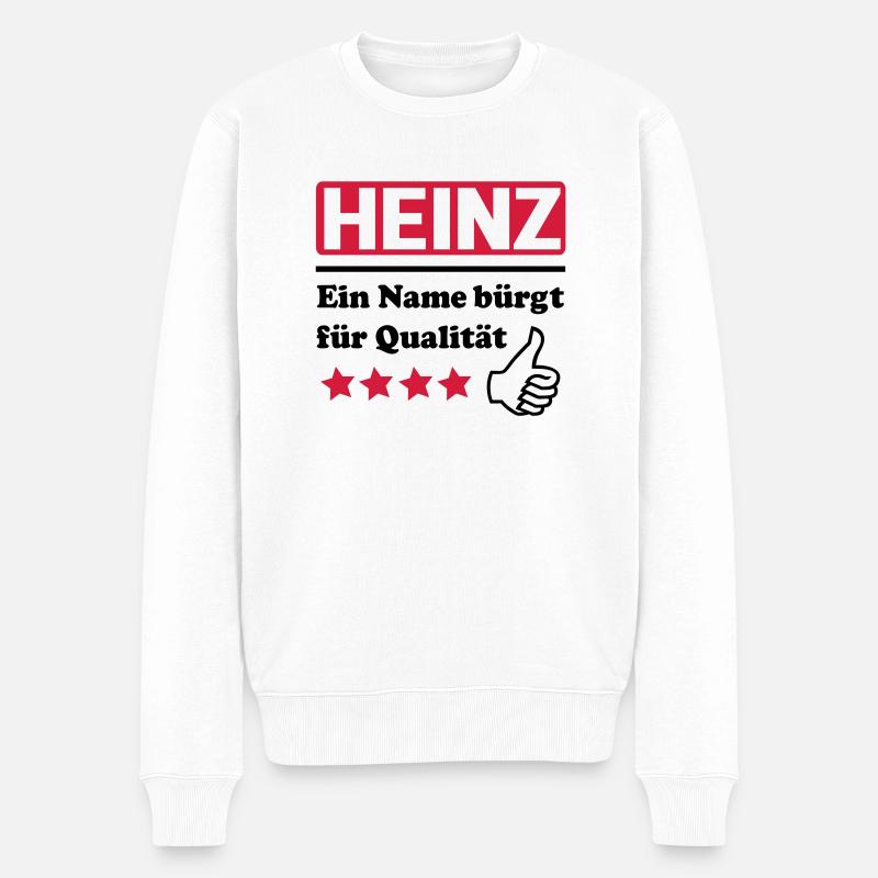 heinz - Männer Premium Bio Pullover - Weiß