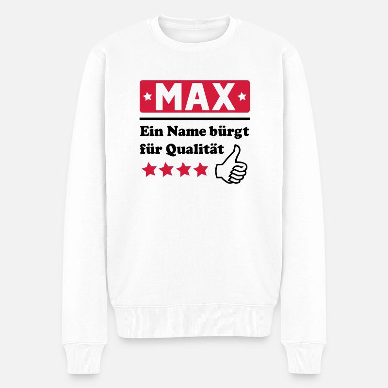 max - Männer Premium Bio Pullover - Weiß