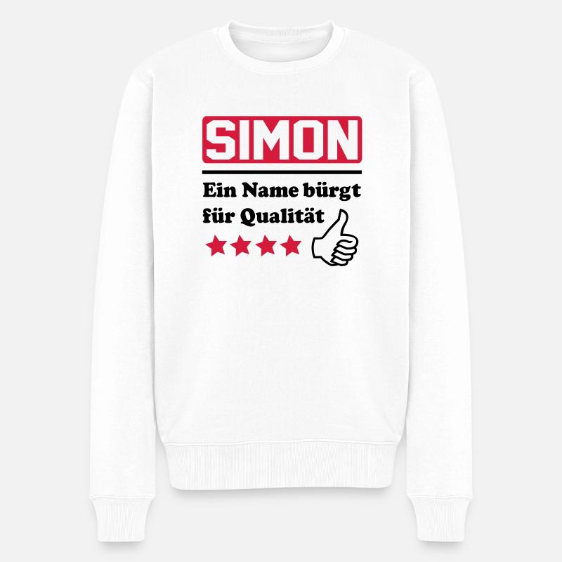 simon - Men's Premium Organic Jumper - white
