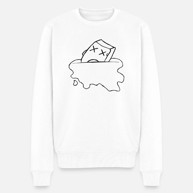 cubes de glace - Pull Premium bio Homme - blanc