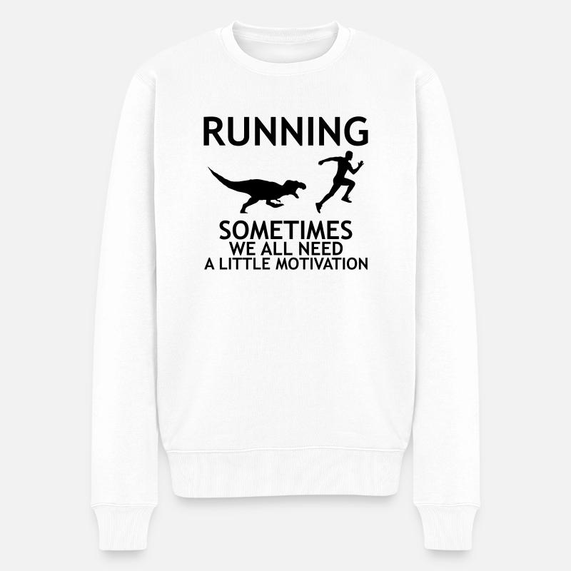 RUNNING WITH MOTIVATION - Pull Premium bio Homme - blanc