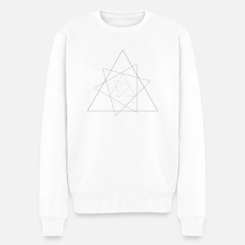 Dreiecke Kunst Geometrie Minimal Geschenk - Männer Premium Bio Pullover - Weiß