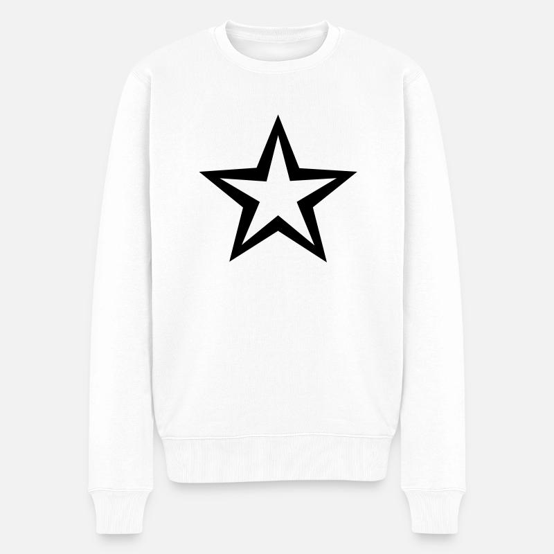 Stern - Männer Premium Bio Pullover - Weiß