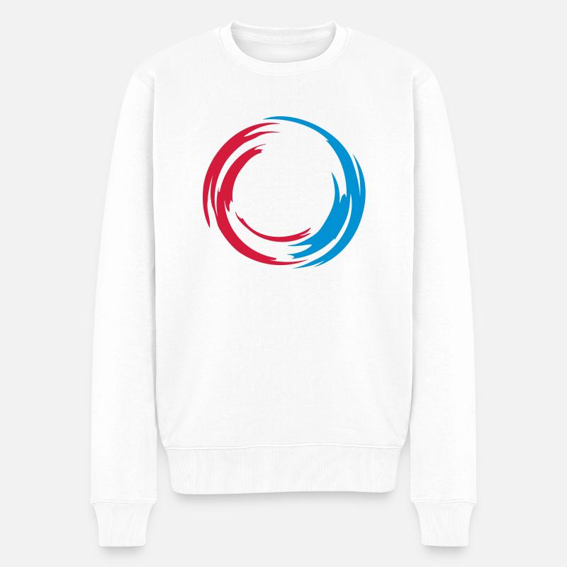 swirl_circle - Männer Premium Bio Pullover - Weiß