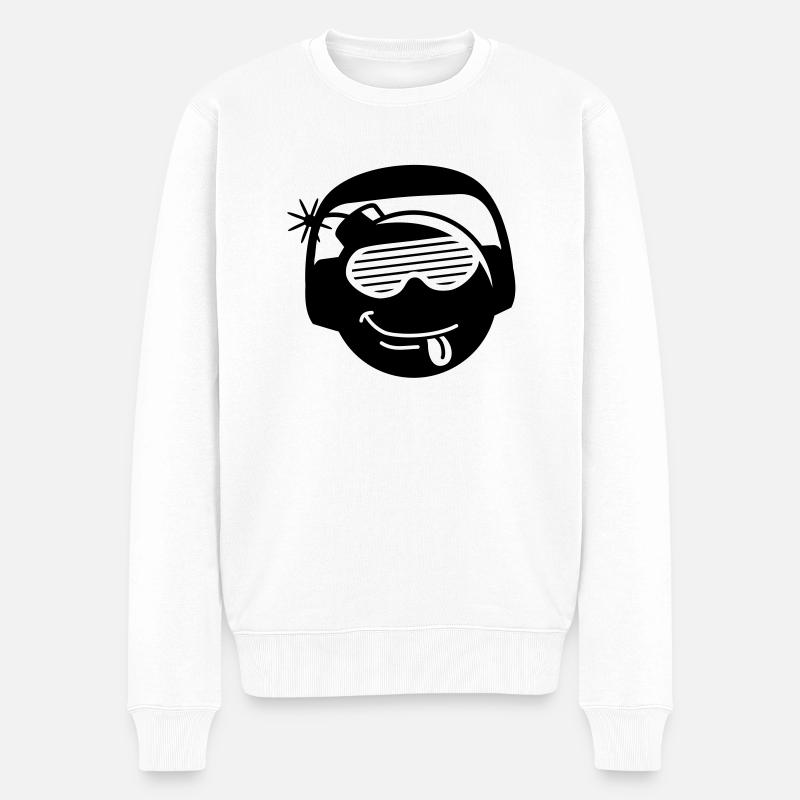 dj_bomb - Männer Premium Bio Pullover - Weiß