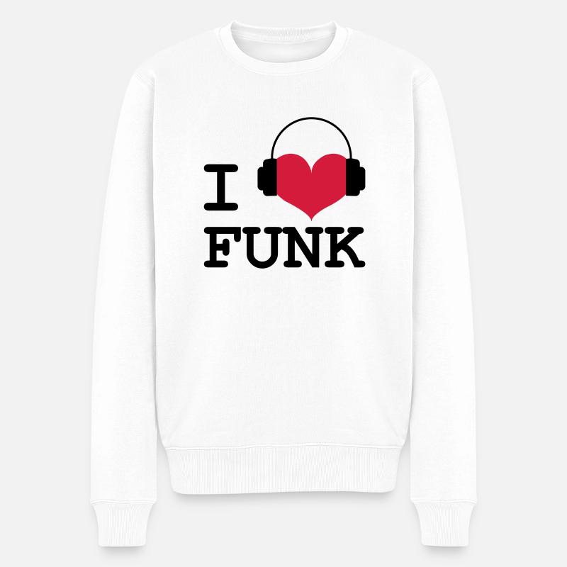 Ich liebe Funk! - Männer Premium Bio Pullover - Weiß