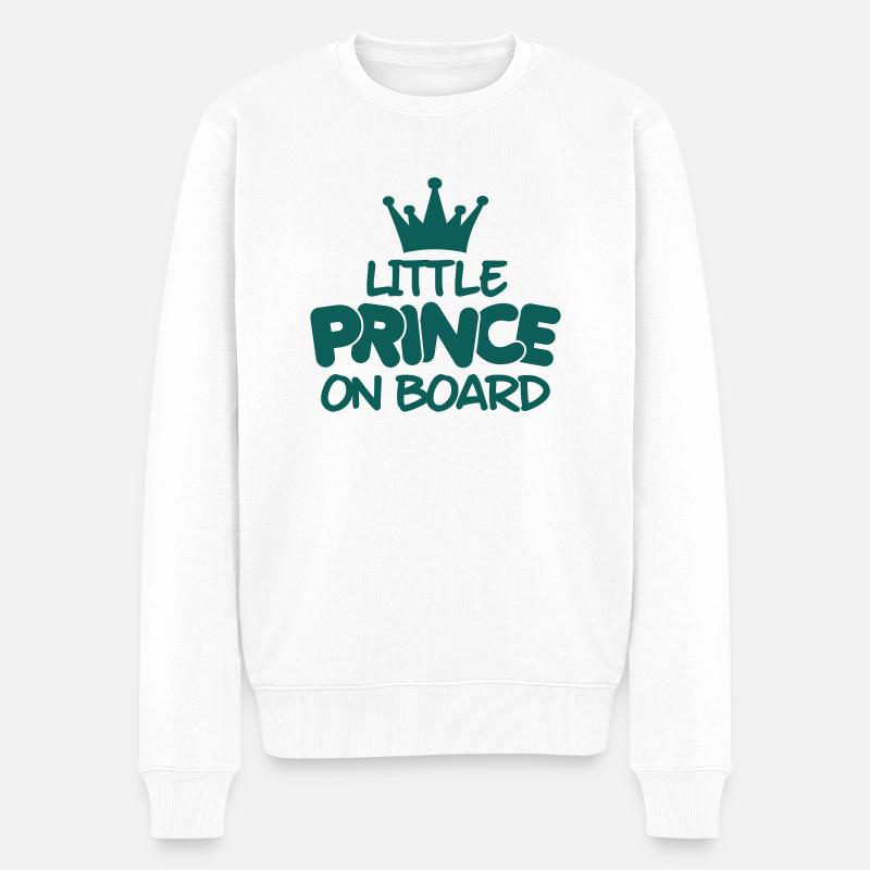 little prince on board - Männer Premium Bio Pullover - Weiß