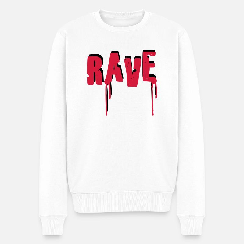 Rave - Männer Premium Bio Pullover - Weiß