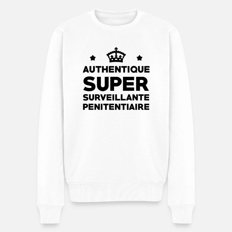 Surveillant Surveillante Gardien Prison Maton - Pull Premium bio Homme - blanc