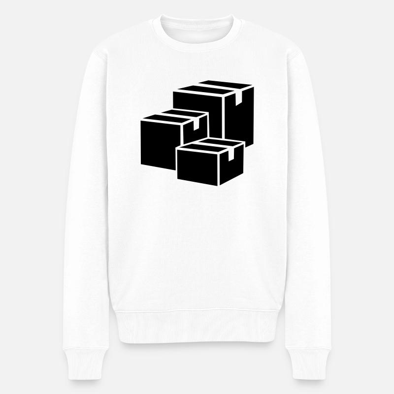Pakete - Männer Premium Bio Pullover - Weiß