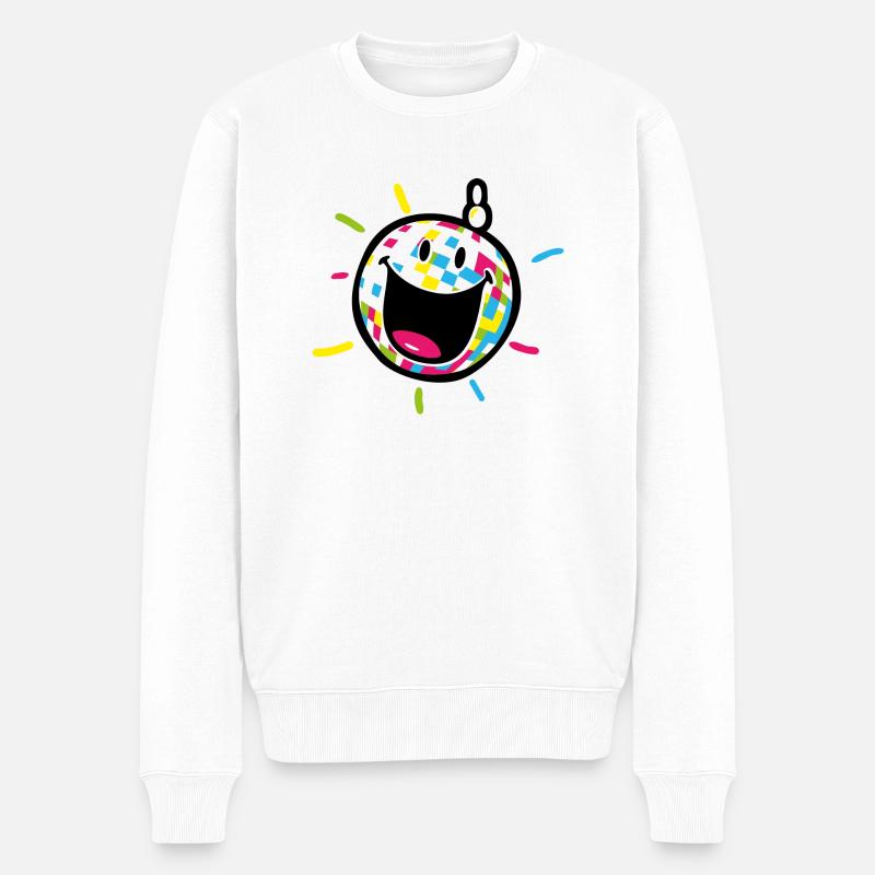 Smiley New Year Disco - Pull Premium bio Homme - blanc