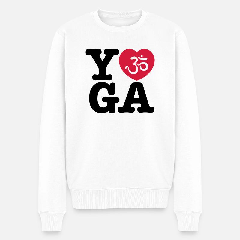 yoga - Männer Premium Bio Pullover - Weiß