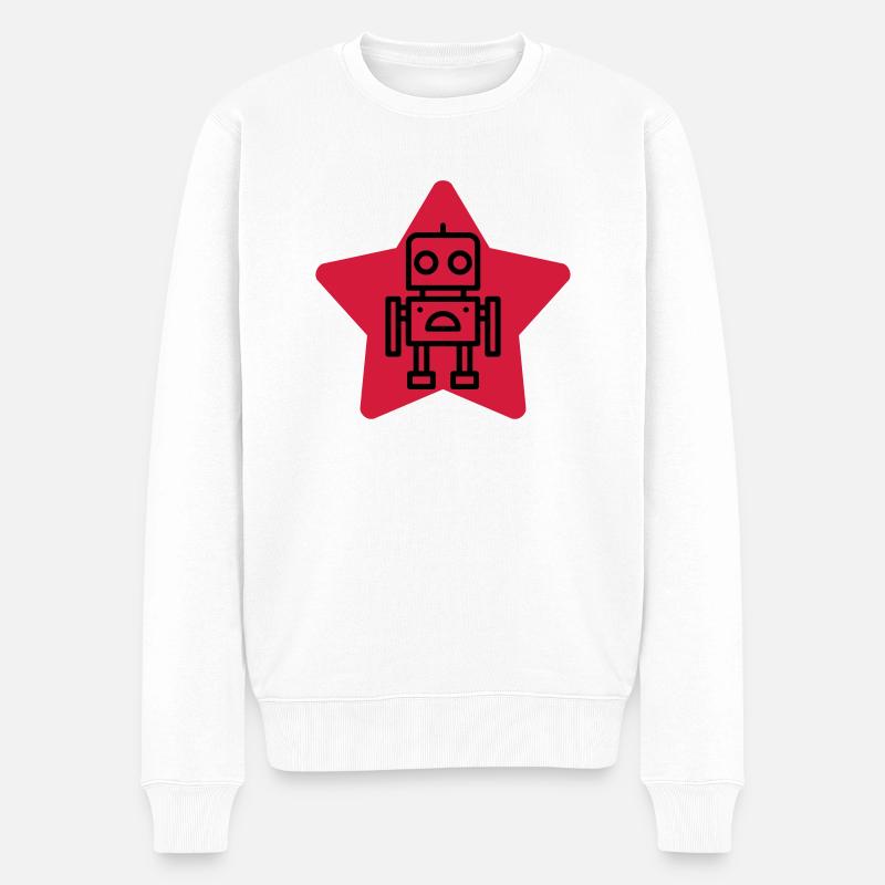 Robotik / Roboter / Robot / Robotics - Männer Premium Bio Pullover - Weiß