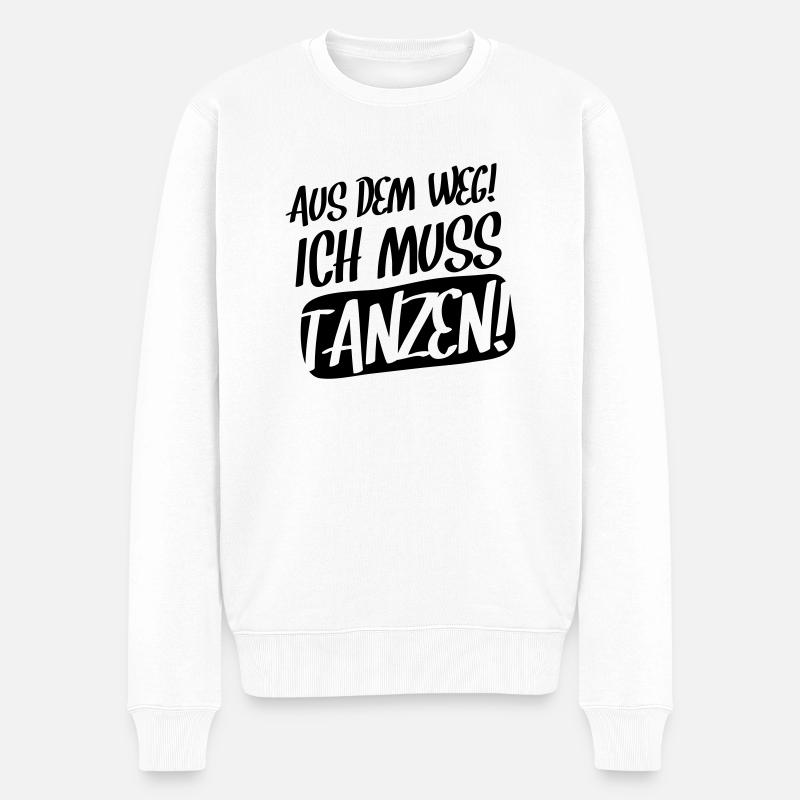 ich muss tanzen - Männer Premium Bio Pullover - Weiß