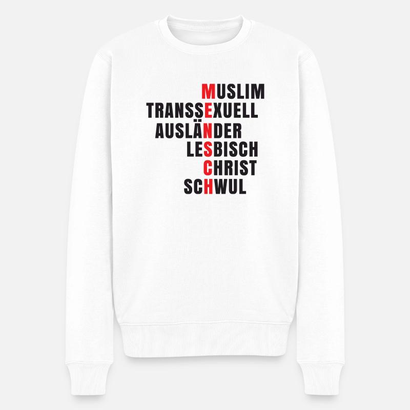 Antirassismus - Mensch - Männer Premium Bio Pullover - Weiß