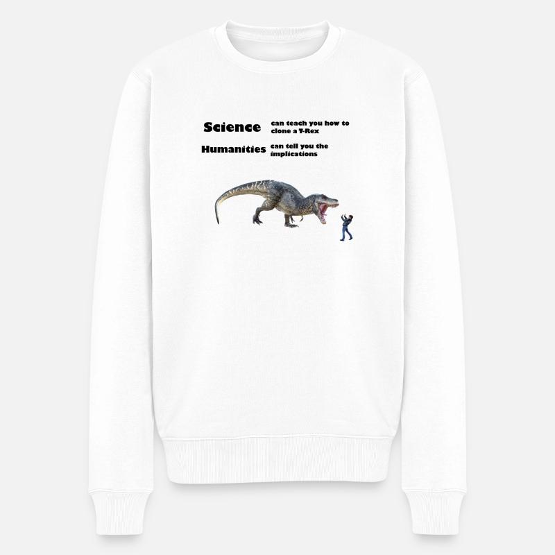 T-Rex - Sciences et sciences humaines - Pull Premium bio Homme - blanc