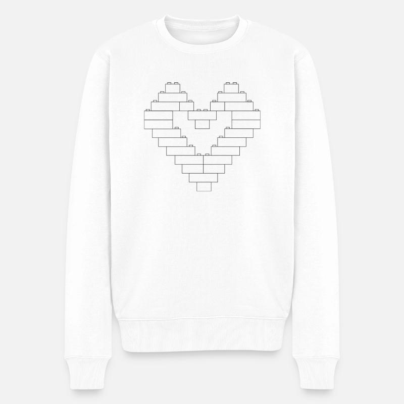 Blocs de coeur avec l’ouverture - Pull Premium bio Homme - blanc