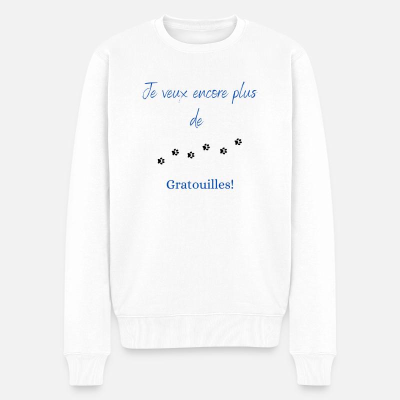 Je veux encore plus de gratouilles - Pull Premium bio Homme - blanc