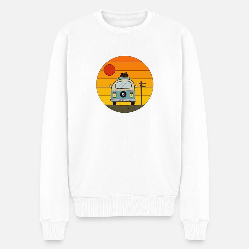 Longing for Freedom and Relaxation - Männer Premium Bio Pullover - Weiß