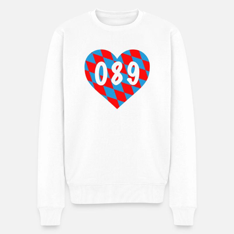 089 Bar - Männer Premium Bio Pullover - Weiß