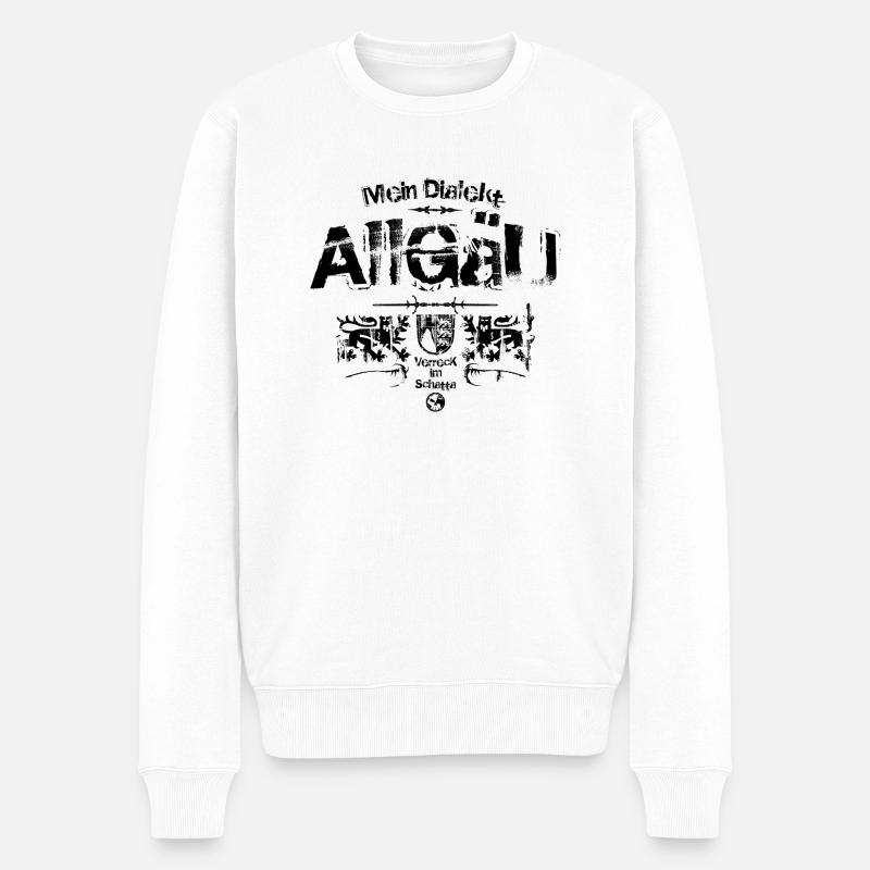 Allgäu "Mein Dialekt" - Männer Premium Bio Pullover - Weiß