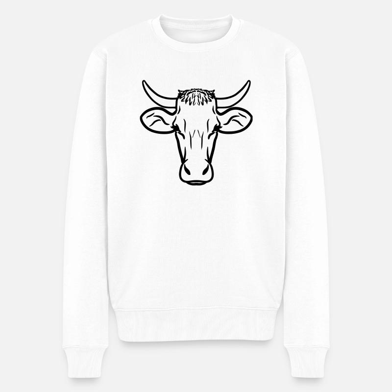 Vache noire - Pull Premium bio Homme - blanc