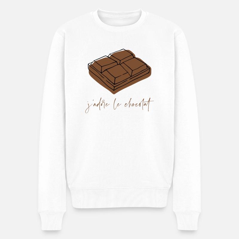 J'adore le chocolat - Pull Premium bio Homme - blanc
