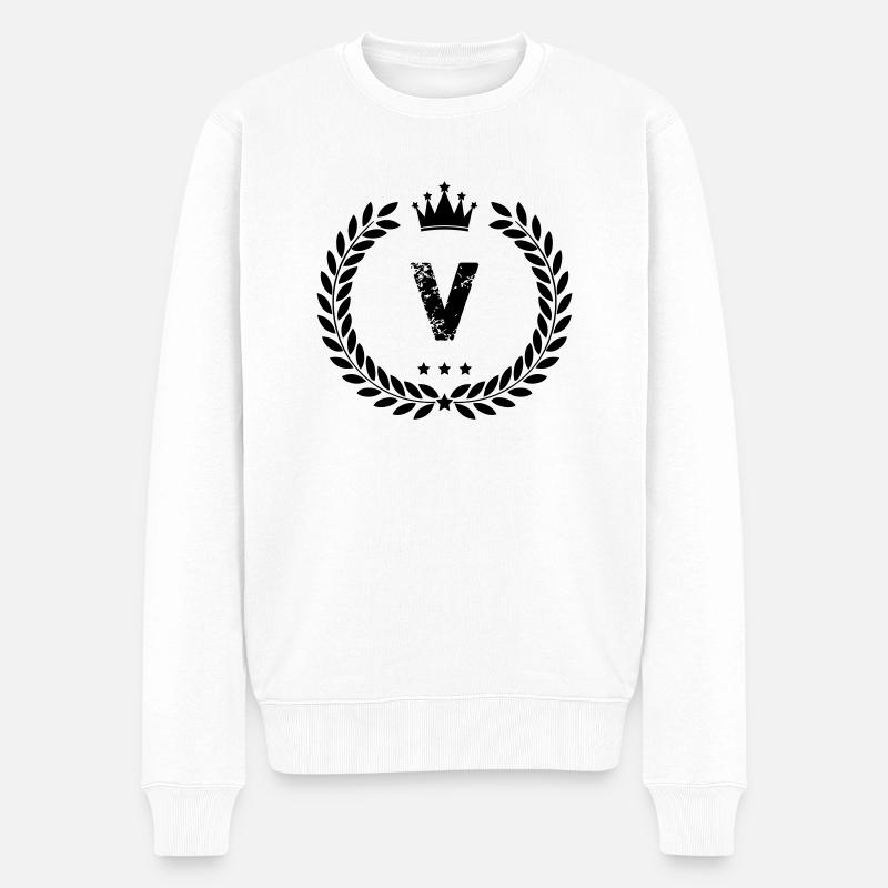 wappen v - Männer Premium Bio Pullover - Weiß