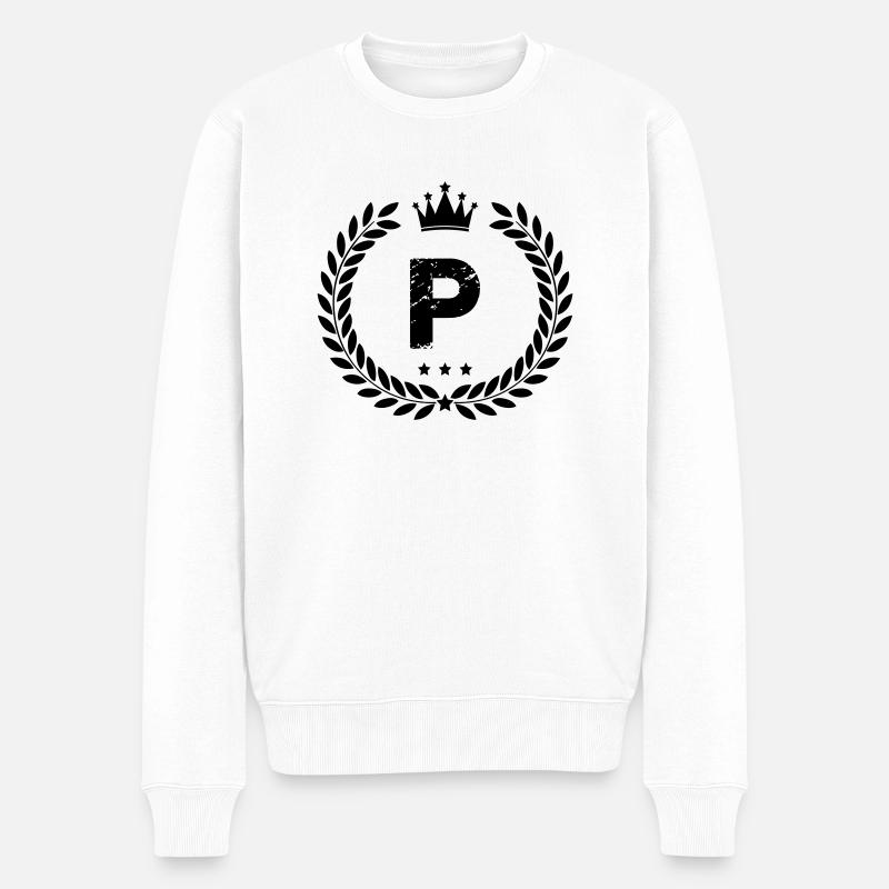 Armoiries P - Pull Premium bio Homme - blanc