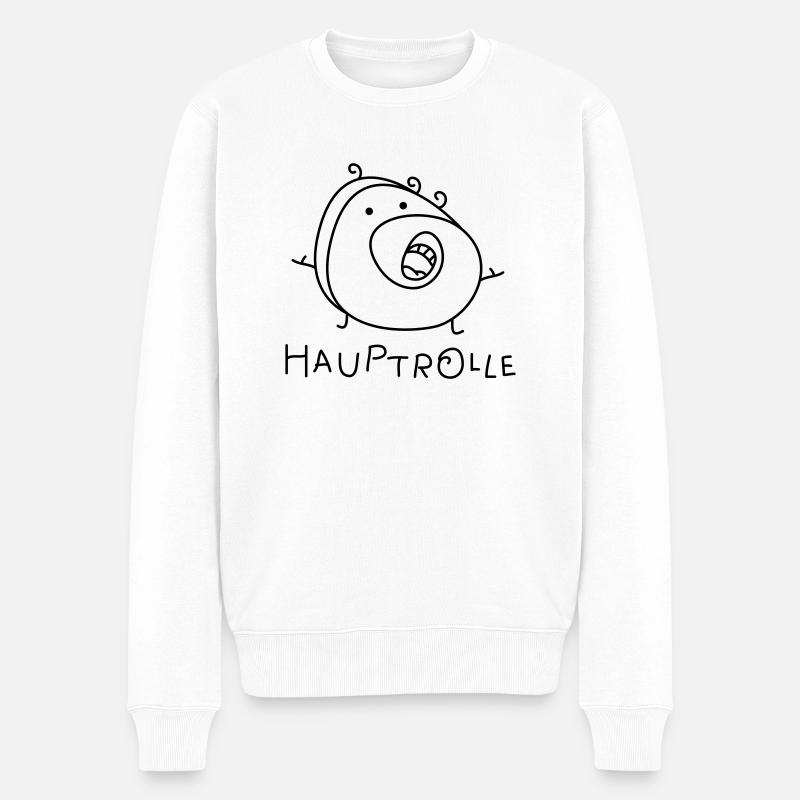 Lustige Schauspiel Hauptrolle - Männer Premium Bio Pullover - Weiß