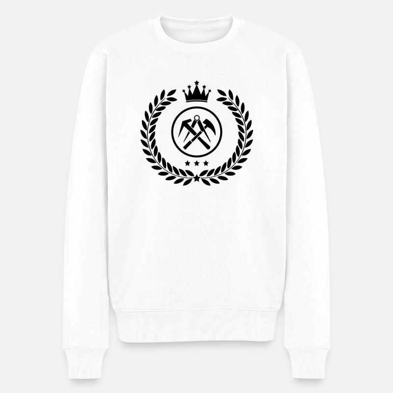 Wappen Dachdecker - Männer Premium Bio Pullover - Weiß