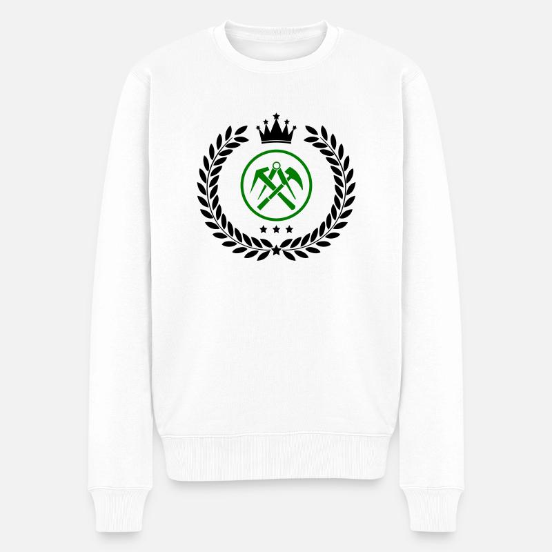 wappen dachdecker - Männer Premium Bio Pullover - Weiß