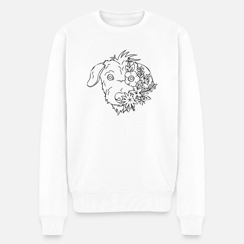 Hund - Männer Premium Bio Pullover - Weiß