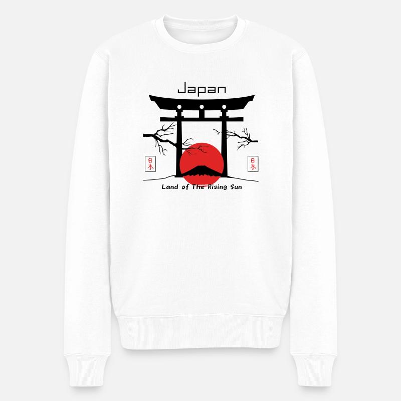 Japan - Männer Premium Bio Pullover - Weiß