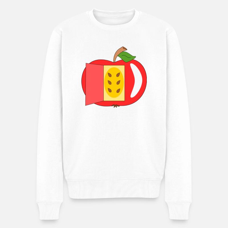 Apfelhaus - Männer Premium Bio Pullover - Weiß