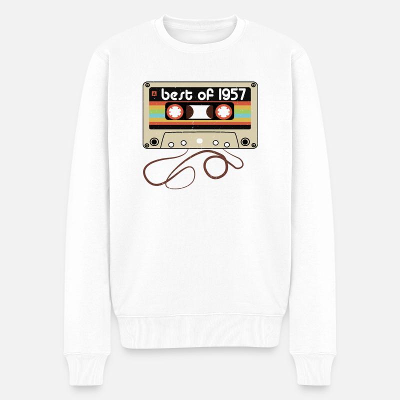 Legendärer Jahrgang 1957 - Männer Premium Bio Pullover - Weiß