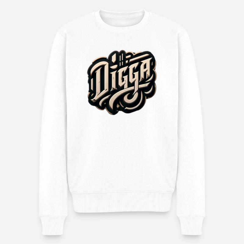 Digga - Männer Premium Bio Pullover - Weiß