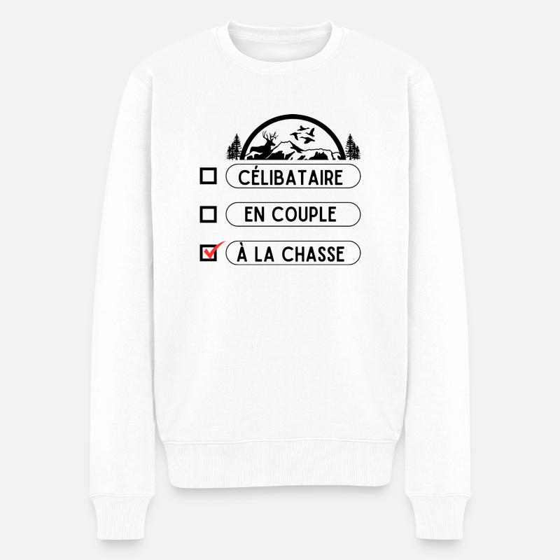 Saint Valentin chasseur - Pull Premium bio Homme - blanc