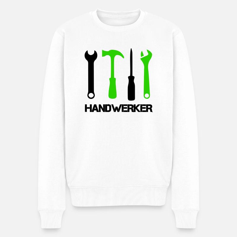 werkzeug symbole - Männer Premium Bio Pullover - Weiß