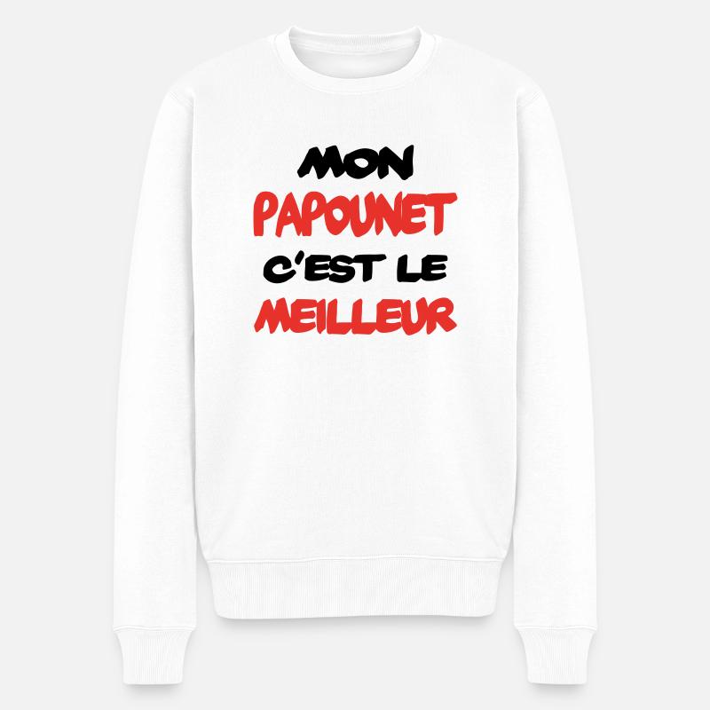 Mon papounet c'est le meilleur - Pull Premium bio Homme - blanc