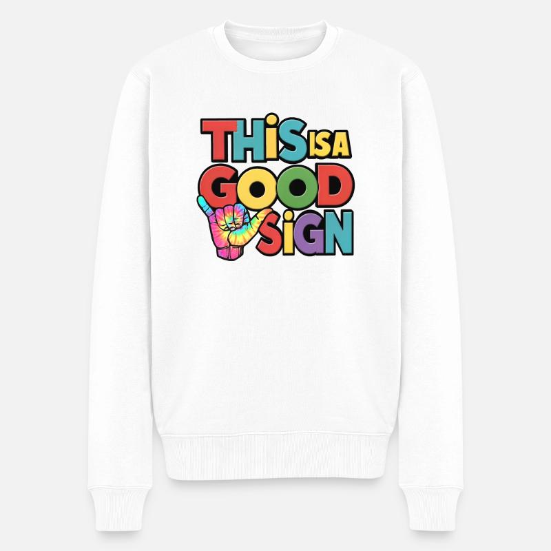 Bon signe - Pull Premium bio Homme - blanc