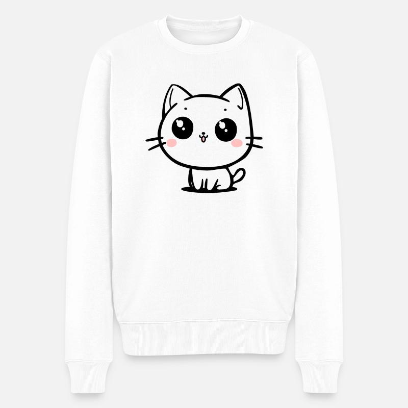 Chat - Pull Premium bio Homme - blanc
