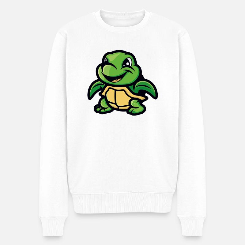 schildkröte - Männer Premium Bio Pullover - Weiß