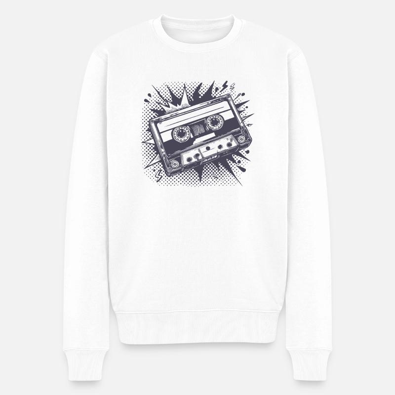 Tape Kasi - Männer Premium Bio Pullover - Weiß