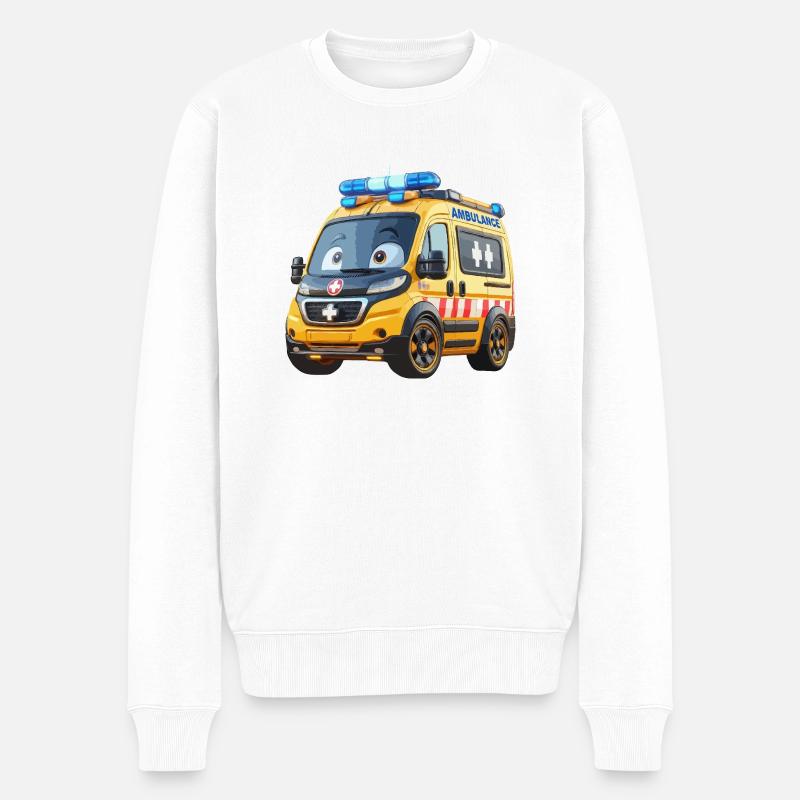 Ambulance junior - Pull Premium bio Homme - blanc
