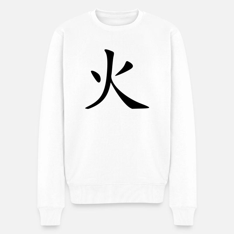 Feuer - Männer Premium Bio Pullover - Weiß